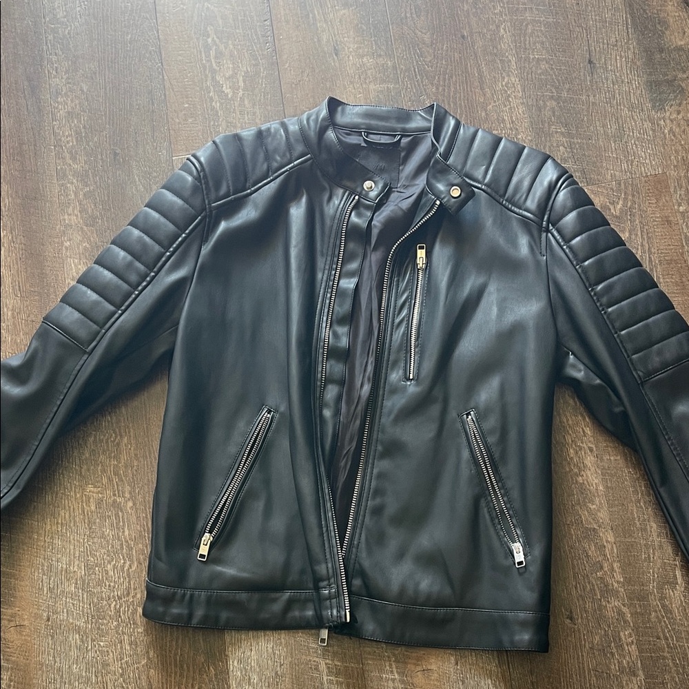 H&M Black Faux Leather Jacket